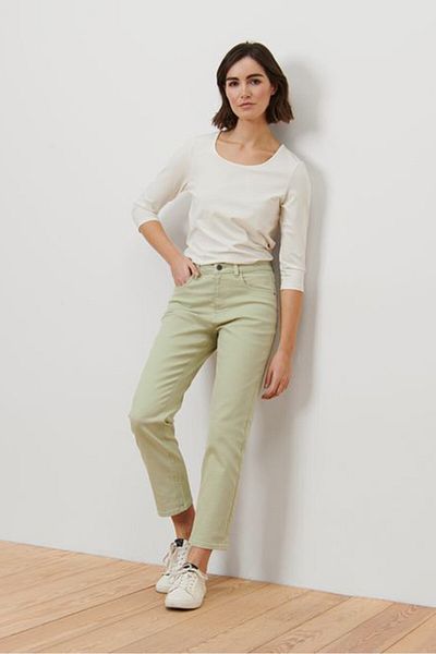 Tchibo Women Regular Fit Plain Stretchable Denim, Mint Green