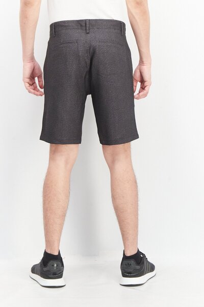 Kenneth Cole Men Regular Fit Textured Basic Shorts, Charcoal