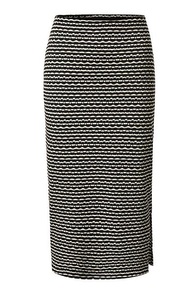Tchibo Women Abstract Knitted Midi Skirt, Black