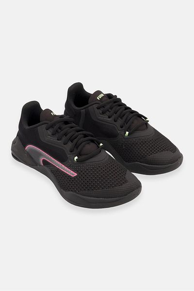 Puma Women Fuse Lace Up Running Shoes, Black