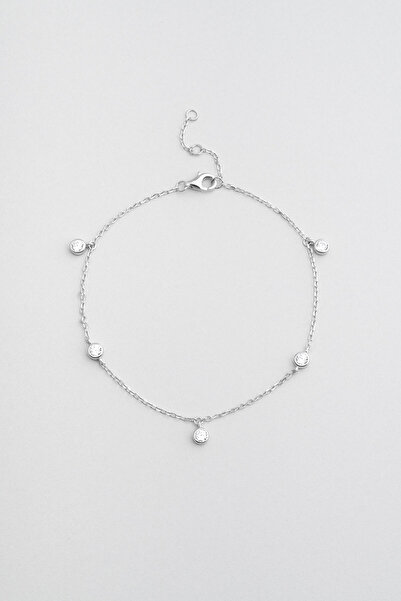 So CHIC... Beyaz Zarafet 18 Ayar Beyaz Altın Kaplama 23 Cm Gümüş Hal Hal