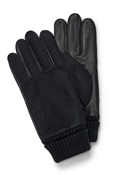 Tchibo Men 1 Pair Leather Hand Gloves, Black