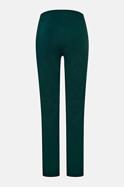 Tchibo Women Slim Fit Solid Straight Pants, Dark Green