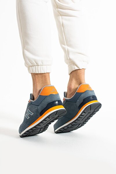Hammer Jack Peru Hakiki Deri Kot Mavi-Turuncu Erkek Spor Ayakkabı
