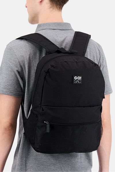 Go! Sac Men Brand Logo Backpack 40 H x 32 L x 11 W cm, Black