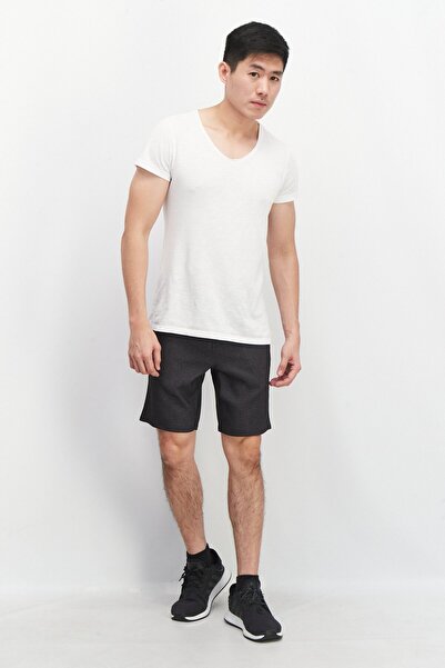 Kenneth Cole Men Regular Fit Textured Basic Shorts, Charcoal