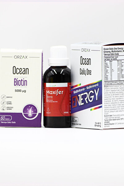 Ocean Biotin, Daily One and Maxifer Drop - Triple Support Package