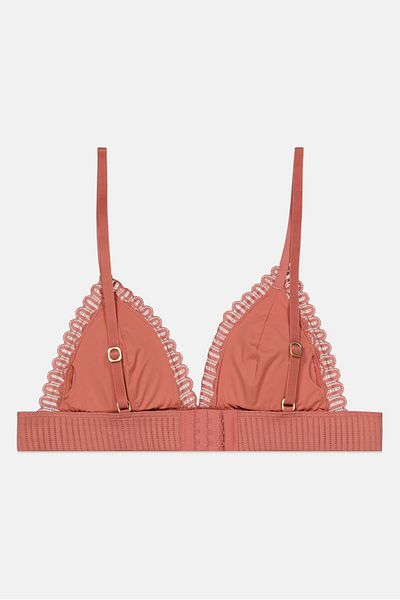 Etam Women Textured Padded Bra, Pale Red