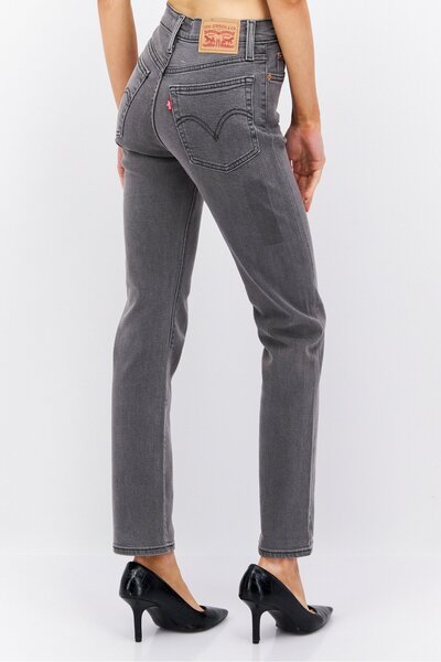 Levi's Women Straight Fit Washed Stretchable Jeans, Grey