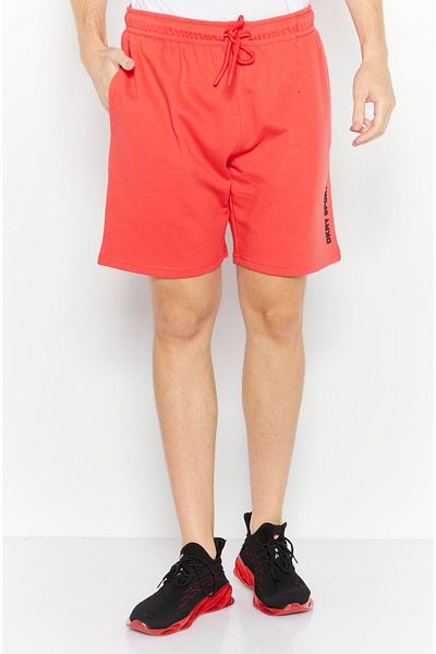 DKNY Sport Men Sportswear Fit Drawstring Training Shorts, Crimson