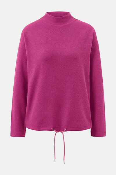 Tchibo Women Mock Neck Long Sleeve Knitted Sweatshirt, Purple