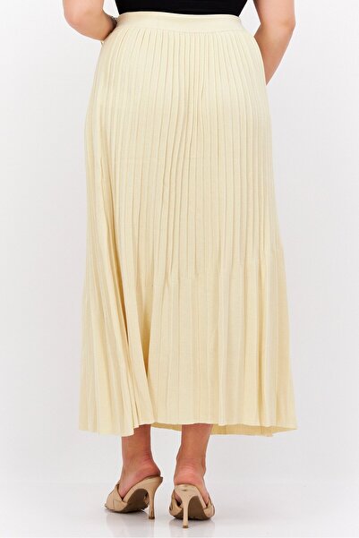 Esprit Women Pleated Maxi Skirt, Beige