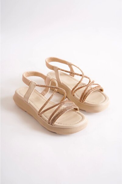 CAMOLLA Ten Kadın Çapraz Taşlı Sandalet