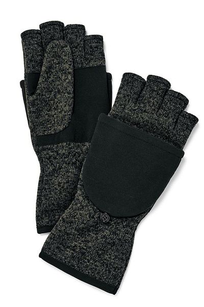 Tchibo Unisex 1 Pair Knitted Fleece Mittens, Olive