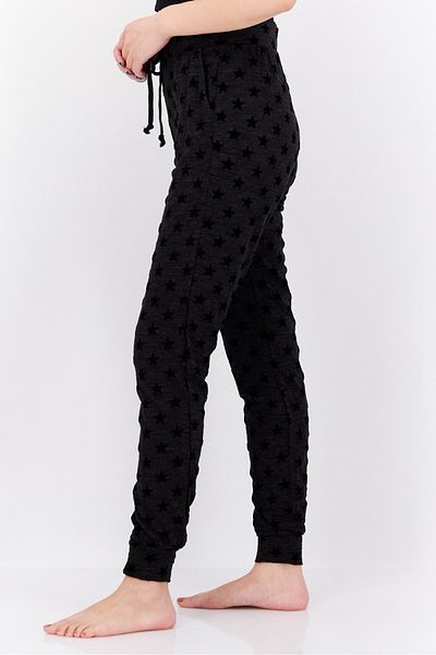 BB Dakota by Steve Madden Women Drawstring Allover Print Panjama, Black