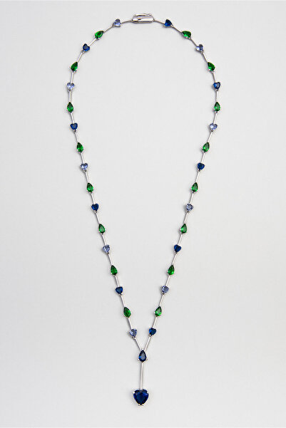 So CHIC... Yakamoz Kalbi 18 Ayar Beyaz Altın Kaplama 42 Cm Gümüş Kolye