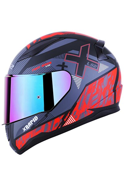 LS2 Rapıd 2 Xtreet Mat Siyah-kırmızı Kask