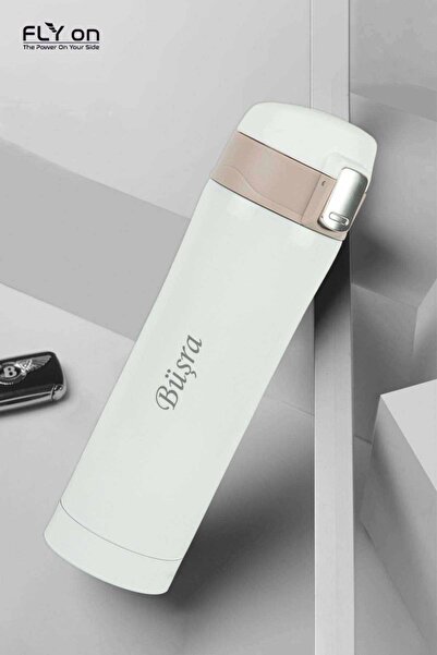 FLYON Kişiye Özel Kilitli Çift Katmanlı Çelik Termos Bardak 450 Ml Termos Kilit Sistemli -1666