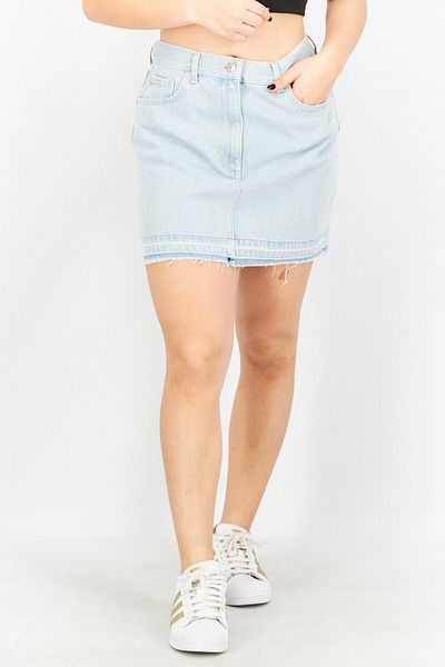 NA-KD Women Washed Denim Mini Skirt, Blue