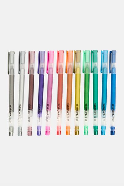 Kingart 12 Pieces Metallic Gel Pen, White