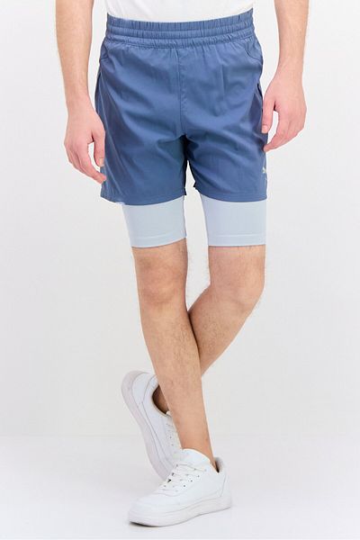 Puma شورت تدريب رياضي رجالي Fit 2 In، لون رمادي فاتح