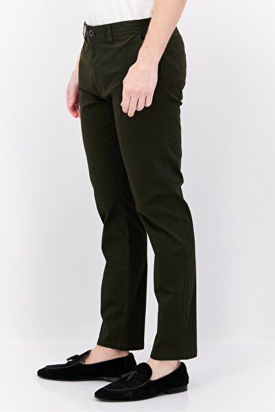 Foamtreads Men Regular Fit Solid Chino Pant, Dark Green