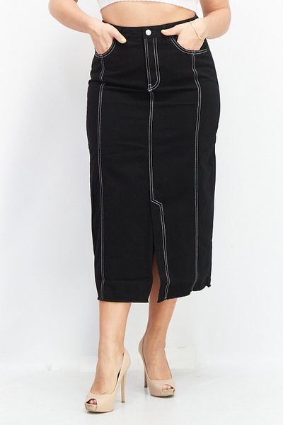 NA-KD Women Pull On Quilted Midi Skirts, Black