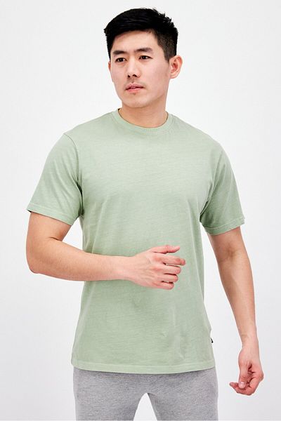 Threadbare Men Crew Neck Short Sleeve Solid T-shirts, Sage Green