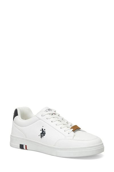 U.S. Polo Assn. Πόλο Ασν των ΗΠΑ. Λευκά ανδρικά αθλητικά παπούτσια Sneaker