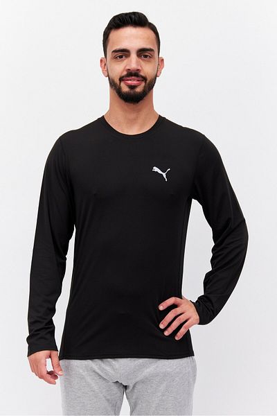 Puma Men Sportswear Fit Long Sleeve Running T-Shirt, Black