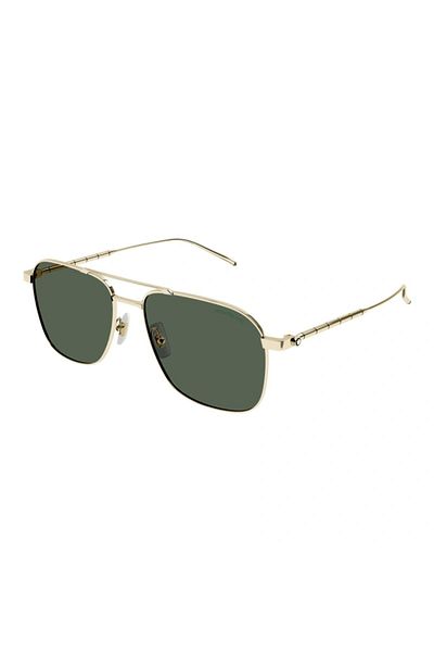 Montblanc نظارات شمسية للرجال - موديل MB0214S 007 60