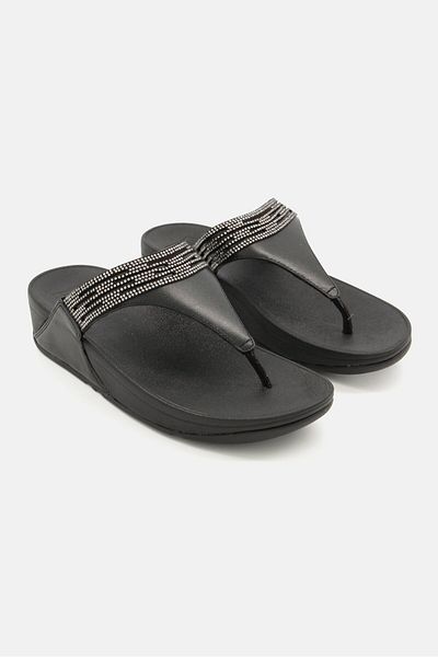 Fitflop صندل نسائي سهل الارتداء، أسود