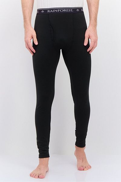 Rainforest Men Pull On Brand Logo Base Layer Pants, Black
