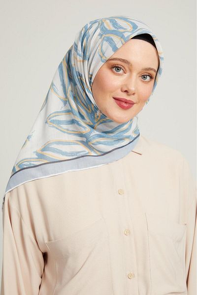Levidor Metallic Blue Cotton Sport Scarf - 90731-04