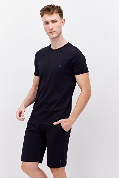 French Connection Men 2 Piece Brand Logo Top And Bottom Set, Navy