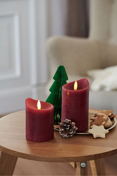 Tchibo 2 Pieces Led Real Wax Candles, Red