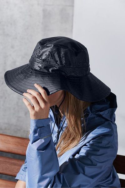 Tchibo Women Leather Rain Hat, Navy