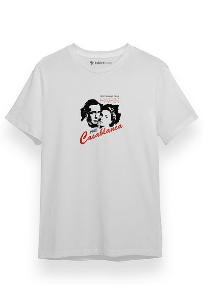 Tshirthane Casablanca Θα έχουμε πάντα λευκό κοντομάνικο ανδρικό μπλουζάκι