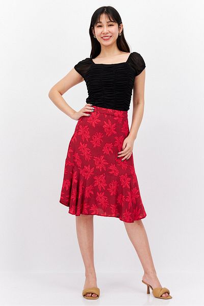 Tommy Hilfiger Women Floral Print Mini Skirt, Red