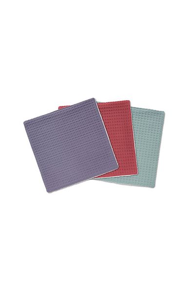 Tchibo 3 Pieces Dish Cloth 26 x 26 cm, White Combo