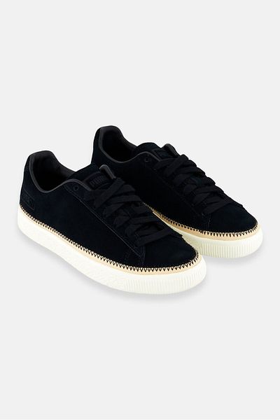 Puma Kids Boy Suede Trim Lace Up Training Shoes, Black