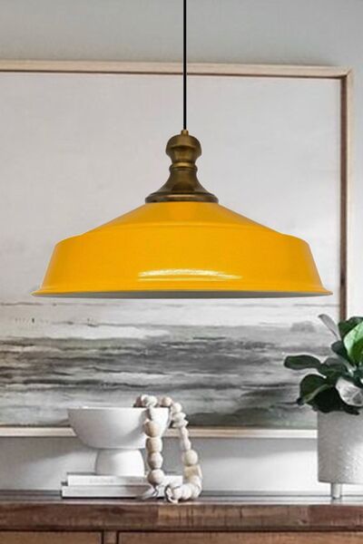 Bamyum Sarı Renk Asaletli Eskitme Knob Başlık Retro Sarkıt Lamba Restoran Sal...