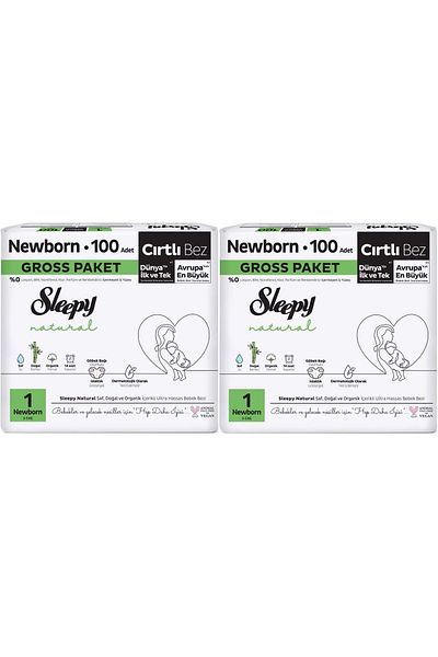 Sleepy 200 Pieces Baby Diapers - Natural Size, 2-5kg Newborn, Super Economic Gross Pk