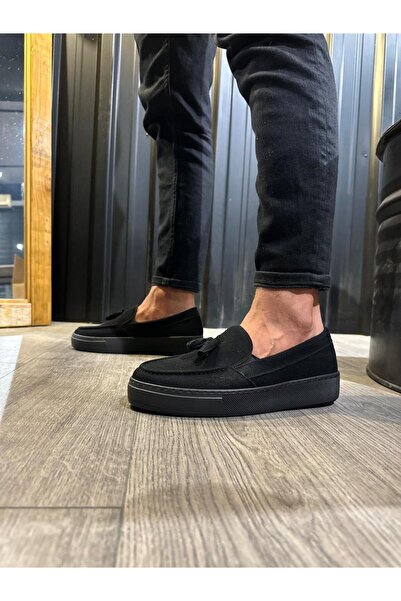 Knack Casual Sports Classic Shoes 717 Black Suede (Black Sole)