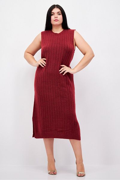 Fire & Glory Women Knitted Midi Dress, Red