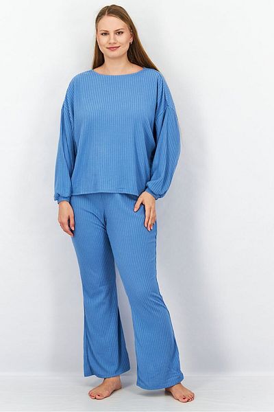 Tchibo Women 2 Pieces Ribbed Pyjama Set, Blue