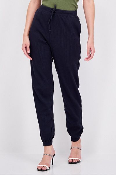 Sage Collective Women Regular Fit Textured Sweatpants, Navy