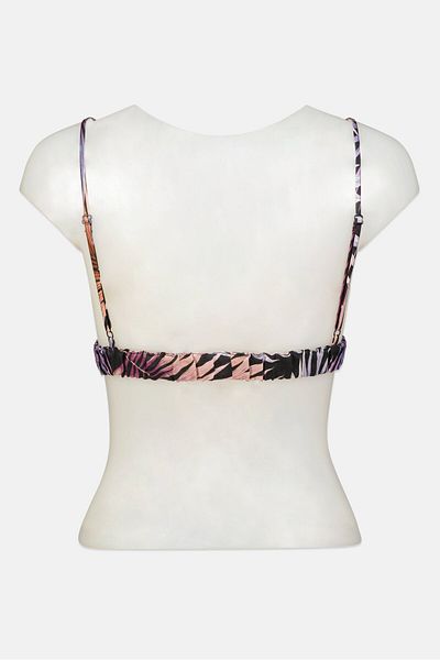Royalty Women Allover Print Bikini Top, Purple Combo