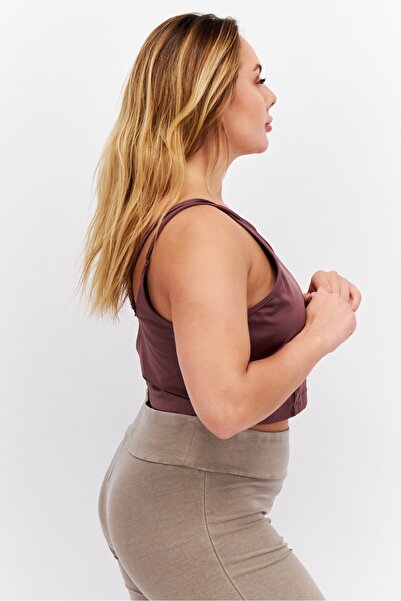 Puma Women Sportswear Fit Sleeveless Training Crop Top, Dusty Plum