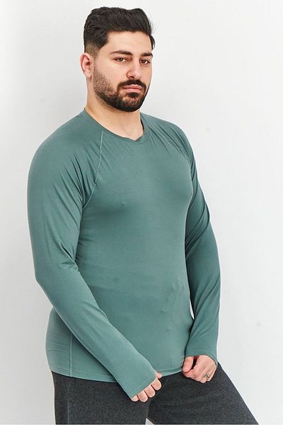 Tchibo Men Sportswear Fit Long Sleeve Training Tops, Dark Green